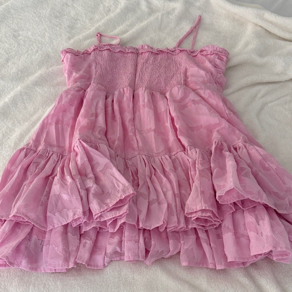 Altar'd State Pink Textured Spaghetti Strap Dress - Picture 4 of 6